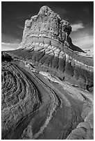 Multicolored rock formation, White Pocket. Vermilion Cliffs National Monument, Arizona, USA ( black and white)