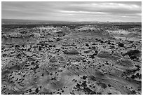 Aerial view of Teepees, Coyotte Buttes South. Vermilion Cliffs National Monument, Arizona, USA ( black and white)