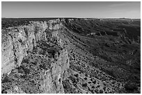 Grand Canyon rim Cliffs. Grand Canyon-Parashant National Monument, Arizona, USA ( black and white)