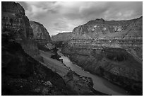 Colorado River from Whitemore Canyon Overlook. Grand Canyon-Parashant National Monument, Arizona, USA ( black and white)