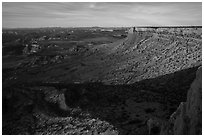 Rim cliffs, Sanup Plateau, from Twin Point. Grand Canyon-Parashant National Monument, Arizona, USA ( black and white)