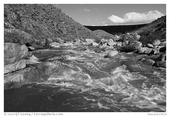 Cascades, Agua Fria River. Agua Fria National Monument, Arizona, USA (black and white)