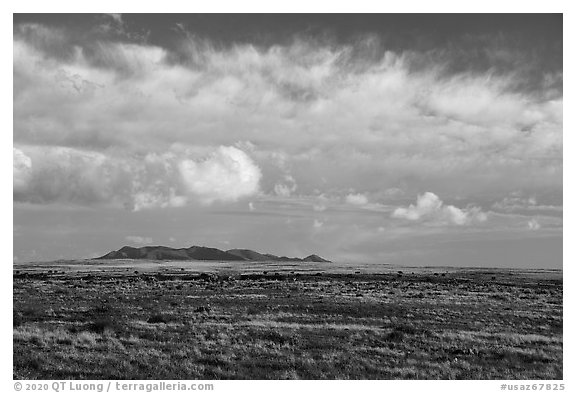 Plateau and clouds. Agua Fria National Monument, Arizona, USA (black and white)