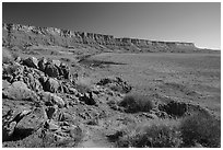 Vermilion Cliffs stretching into the distance. Vermilion Cliffs National Monument, Arizona, USA ( black and white)