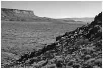Vermilion Cliffs near Bonelli Springs. Vermilion Cliffs National Monument, Arizona, USA ( black and white)