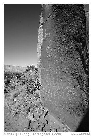 Maze Rock Art site. Vermilion Cliffs National Monument, Arizona, USA (black and white)