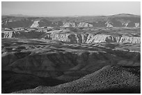 Pymn Canyon, Dansil Canyon, and Mount Dellenbaugh. Grand Canyon-Parashant National Monument, Arizona, USA ( black and white)
