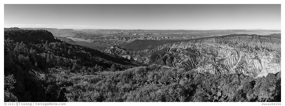 Grand Canyon and Hells Hole from Mount Logan. Grand Canyon-Parashant National Monument, Arizona, USA (black and white)