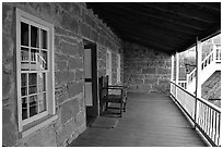 Interior porch of Winsor Castle. Pipe Spring National Monument, Arizona, USA ( black and white)