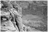 Canyon de Chelly seen from Spider Rock Overlook. Canyon de Chelly  National Monument, Arizona, USA ( black and white)