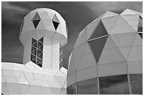 Tower and dome. Biosphere 2, Arizona, USA (black and white)