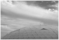 Dome and clouds. Biosphere 2, Arizona, USA (black and white)