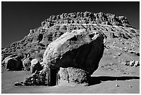 Boulder with hut near Page. Arizona, USA (black and white)