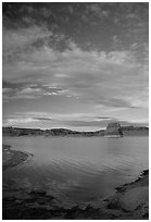 Wahweap Bay at sunset, Lake Powell, Glen Canyon National Recreation Area, Arizona. USA (black and white)