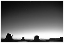 Buttes at dawn. Monument Valley Tribal Park, Navajo Nation, Arizona and Utah, USA (black and white)