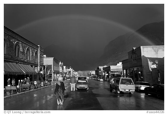 Main street with rainbow. Telluride, Colorado, USA