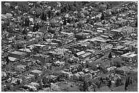 Aerial view of town. Telluride, Colorado, USA ( black and white)