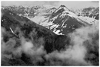 Snowy peaks and clouds. Telluride, Colorado, USA ( black and white)
