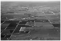 Aerial view of the Great Plains. Colorado, USA ( black and white)