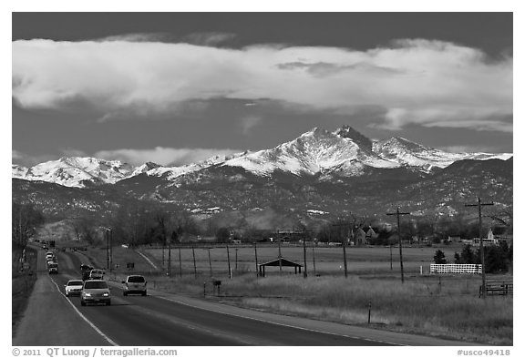 Rocky Mountains from Front Range in winter. Colorado, USA