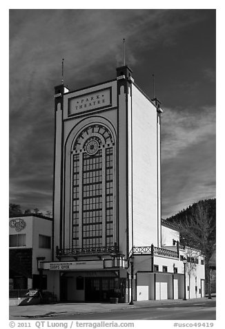 Historic Park Theater, Estes Park. Colorado, USA (black and white)