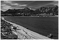 Lake Estes, late winter. Colorado, USA ( black and white)