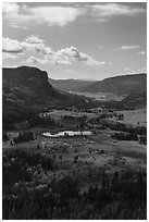 Pagosa Springs valley in the fall. Colorado, USA ( black and white)