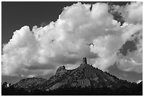 Clouds over Cimarron Range. Chimney Rock National Monument, Colorado, USA ( black and white)