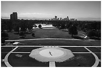 Denver City Park and skyline. Denver, Colorado, USA ( black and white)