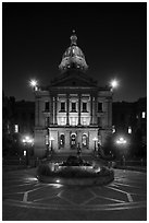 Colorado State Capitol at night. Denver, Colorado, USA ( black and white)