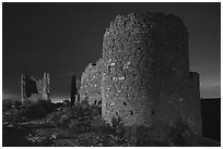Hovenweep Castle at night. Hovenweep National Monument, Colorado, USA ( black and white)