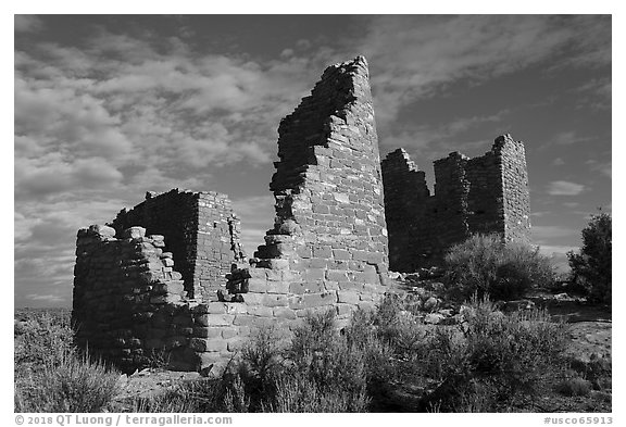 Hovenweep Castle. Hovenweep National Monument, Colorado, USA (black and white)