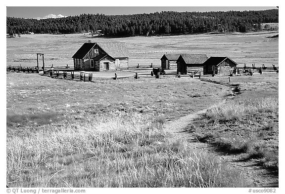 Historic barns,  Florissant Fossil Beds National Monument. Colorado, USA
