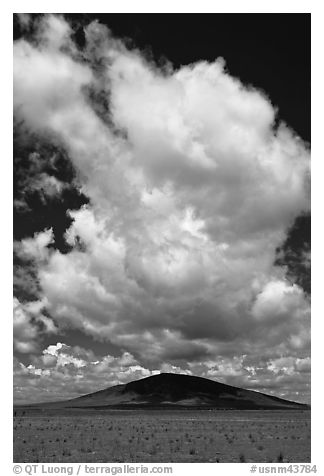 Clouds above Ute Mountain. Rio Grande Del Norte National Monument, New Mexico, USA (black and white)