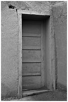 Blue door. Taos, New Mexico, USA ( black and white)