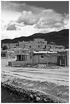 Pueblo dwellings. Taos, New Mexico, USA ( black and white)