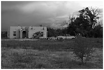 Adobe house on the reservation. Taos, New Mexico, USA ( black and white)