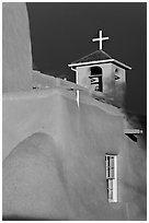 San Francisco de Asisis church under stormy sky. Taos, New Mexico, USA ( black and white)