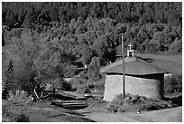 Village church. New Mexico, USA ( black and white)
