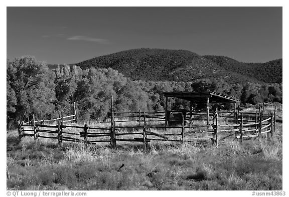 Cattle enclosure, Picuris Pueblo. New Mexico, USA