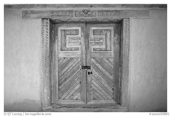Door of San Jose de Gracia Church. New Mexico, USA