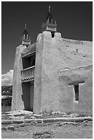 San Jose de Gracia adobe church. New Mexico, USA ( black and white)