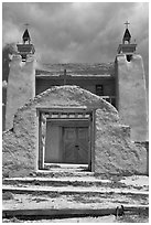 San Jose de Gracia church. New Mexico, USA (black and white)