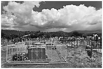 Cemetery and clouds, Truchas. New Mexico, USA (black and white)