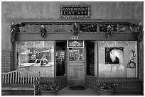 Canyon Road fine art gallery storefront,. Santa Fe, New Mexico, USA ( black and white)