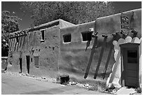 Oldest house in America. Santa Fe, New Mexico, USA ( black and white)
