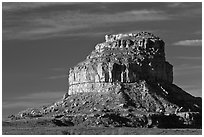 Fajada Butte, early morning. Chaco Culture National Historic Park, New Mexico, USA ( black and white)