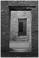 Chacoan doors. Chaco Culture National Historic Park, New Mexico, USA ( black and white)