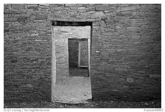 Aligned doorways. Chaco Culture National Historic Park, New Mexico, USA