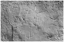 Petroglyphs. Chaco Culture National Historic Park, New Mexico, USA ( black and white)